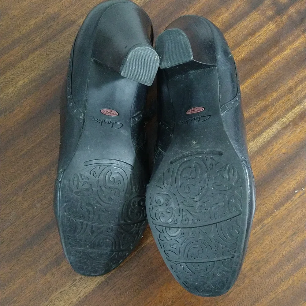 Clarks Black Leather Ankle Boots